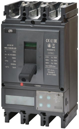 Корпусний автомат ETI NBS-E 400/3S LCD 3P 400A 50кА (4673117) - 1