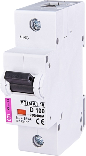 Автоматичний вимикач ETI 002151732 ETIMAT 10 1p D 100А (15 kA) - 1