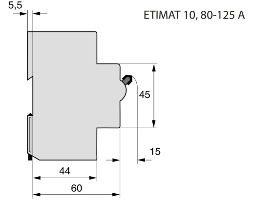 Автоматичний вимикач ETI 002151732 ETIMAT 10 1p D 100А (15 kA) - 3