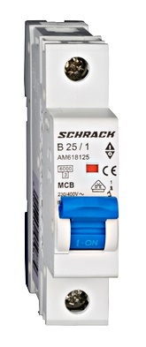 Захисний вимикач 25А 1P 6кА х-ка B, Schrack - 1