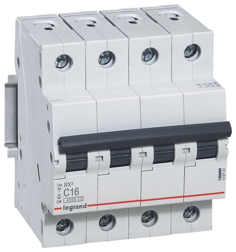 Автоматичний вимикач RX³ 4,5кА 16А 4п C, Legrand - 1