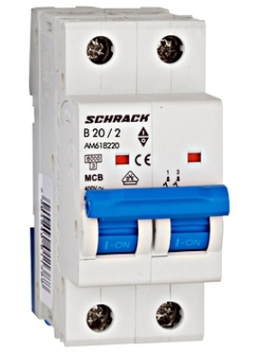 Автомат електричний 20А 2P 6ка х-ка B, Schrack - 1
