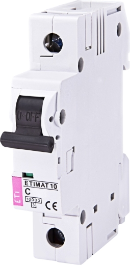 Автоматичний вимикач ETI 002131719 ETIMAT 10 1p C 32А (10 kA) - 1