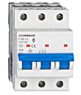 Защитный выключатель 63А 3P 6кА С, Schrack Technik - 1