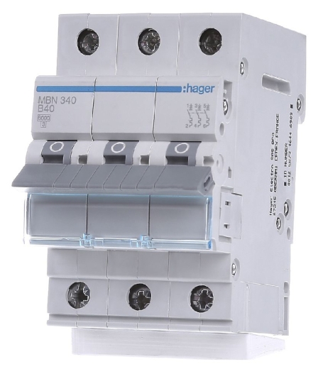 Автоматический выключатель Hager MBN340 6кА B 40A 3P - 1