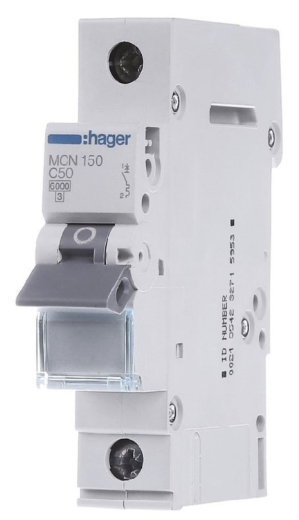 Автоматический выключатель Hager MCN150 6кА C 50A 1P - 1