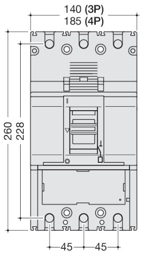 Автоматичний вимикач Hager HED401H h630 In=400А 4P 70кА LSI - 3