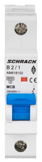 Автоматичний вимикач Schrack AM618102 6кА 2А 1P х-ка B - 1