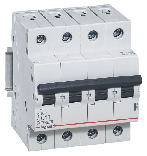 Автоматический выключатель RX³ 4,5кА 10А 4п C, Legrand - 1