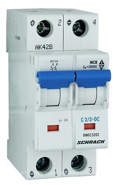 Автоматичний вимикач Schrack Technik BM015202ME 500В DC 2А - 1