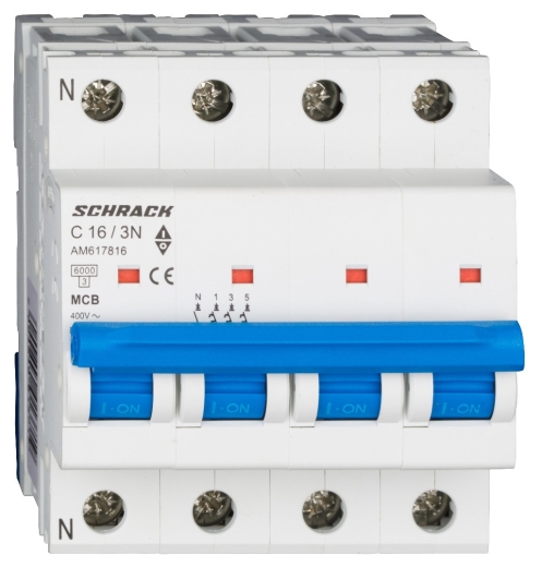 Автоматичний вимикач Schrack AM617816 6кА 16А 3P+N C - 2