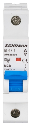 Автоматичний вимикач Schrack AM618104 6кА 4А 1P х-ка B - 2