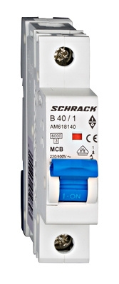 Автоматичний вимикач 40А 1P 6кА х-ка B, Schrack - 1