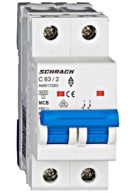 Автоматичний вимикач 63А 2P 6кА, Schrack Technik - 1