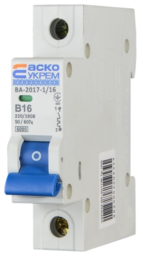 Модульный автоматический выключатель Аско-Укрем ВА-2017/B 1р 16А (A0010170051) - 3