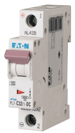 Автоматичний вимикач Eaton PL7-C32/1-DC 250В DC 32А C - 1