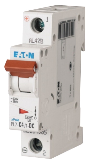 Автоматичний вимикач Eaton PL7-C4/1-DC 250В DC 4А C - 1