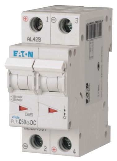 Автоматичний вимикач Eaton PL7-C50/2-DC 500В DC 50А C - 1