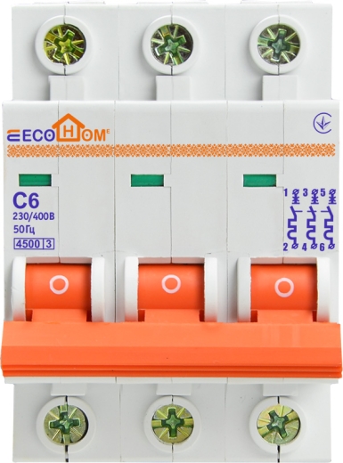Автоматический выключатель ECOHOME ECO 3p 6A С (ECO010030001) - 3
