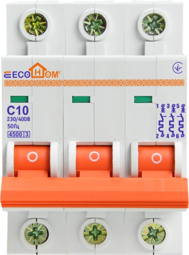 Автоматичний вимикач ECOHOME ECO 3p 10A С (ECO010030002) - 3