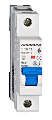 Автоматический выключатель 16А 1P 6кА х-ка B, Schrack - 1