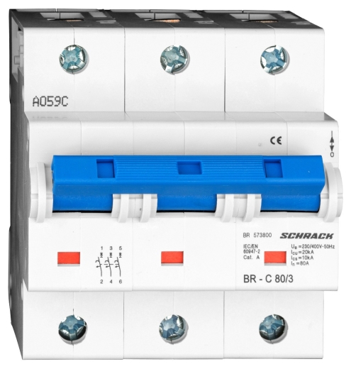 Автоматичний вимикач Schrack BR573800 20кА 80А 3P C - 1