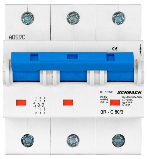 Автоматичний вимикач Schrack BR573800 20кА 80А 3P C - 2