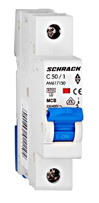 Автомат выключатель 50А 1P 6кА С, Schrack Technik - 1
