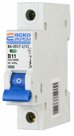 Модульний автоматичний вимикач Аско-Укрем ВА-2017/B 1р 1А (A0010170044) - 5