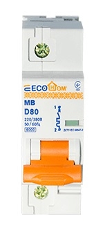 Автоматичний вимикач ECOHOME ECO MB 1p 80A D (ECO070010001) - 2