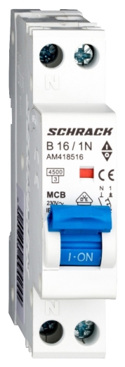 Автоматичний вимикач Schrack AM418516 4,5кА 16А 1P+N х-ка B - 1