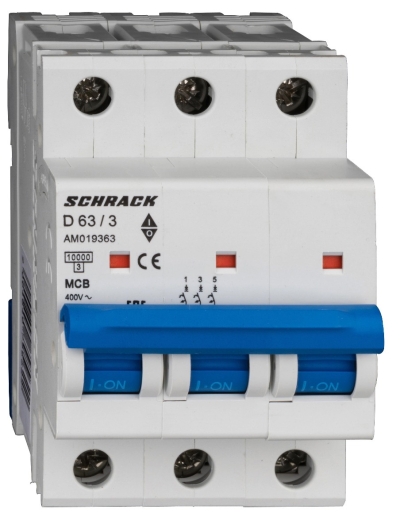 Автоматичний вимикач Schrack AM019363 10кА 63А 3P х-ка D - 1