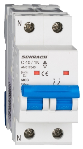 Автоматичний вимикач Schrack AM617640 6кА 40А 1P+N C - 1