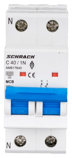 Автоматичний вимикач Schrack AM617640 6кА 40А 1P+N C - 2