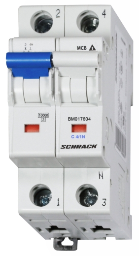 Автоматичний вимикач Schrack BM017604 10кА 4А 1P+N C - 1