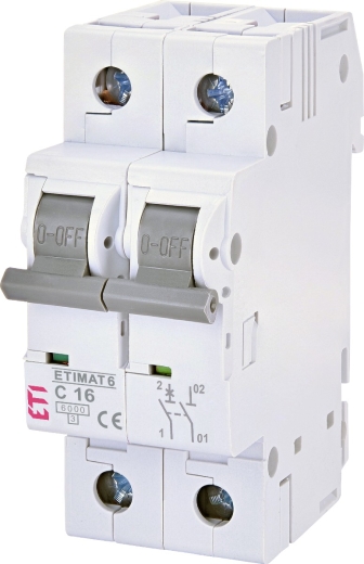 Автоматический выключатель ETI 002142516 ETIMAT 6 1p+N С 16А (6 kA) - 1