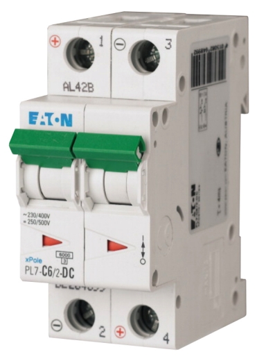 Автоматический выключатель Eaton PL7-C6/2-DC 500В DC 6А C - 1
