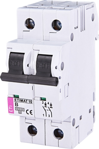 Автоматический выключатель ETI 002123712 ETIMAT 10 2p B 6А (10 kA) - 1