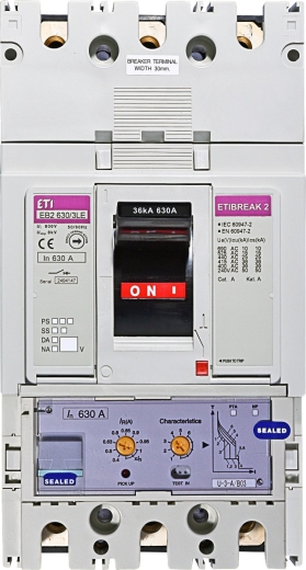Автоматический выключатель ETI 004671121 EB2 630/3LE 630А 3р (36кА) - 1