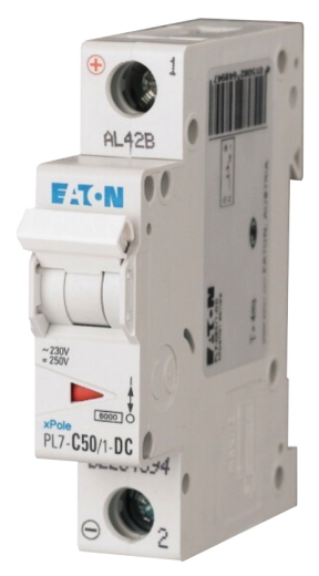 Автоматичний вимикач Eaton PL7-C50/1-DC 250В DC 50А C - 1
