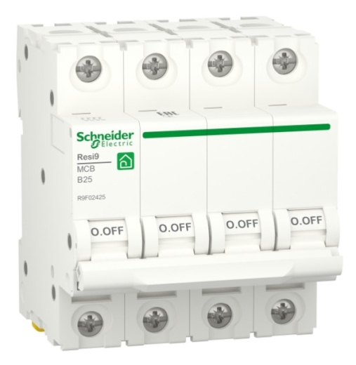 Автоматичний вимикач Schneider Electric R9F02425 RESI9 6кА 4P 25A В - 1