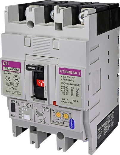Автоматичний вимикач ETI 004671354 EB2 250/3LE 250A 3p (36kA) - 1