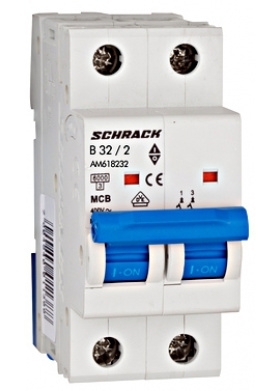 Электроавтомат 32А 2P 6кА х-ка B, Schrack - 1