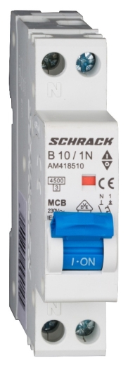 Автоматический выключатель Schrack AM418510 4,5кА 10А 1P+N х-ка B - 1