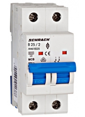 Електричний автомат 25А 2P 6кА х-ка B, Schrack - 1