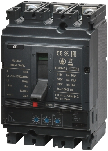 Корпусний автоматичний вимикач ETI NBS-E 250/3L 3P 250A 36кА (4673079) - 1