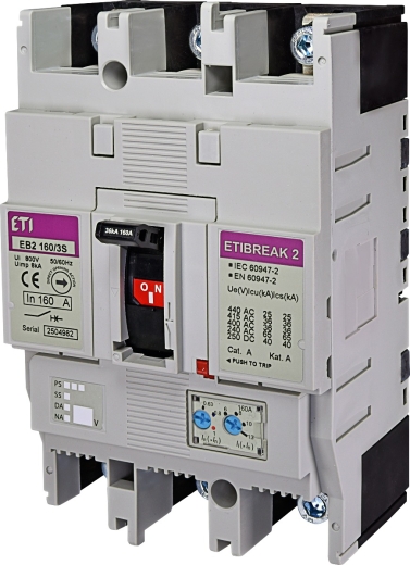 Автоматический выключатель ETI 004671072 EB2 250/3L 200А 3р (25кА) - 1