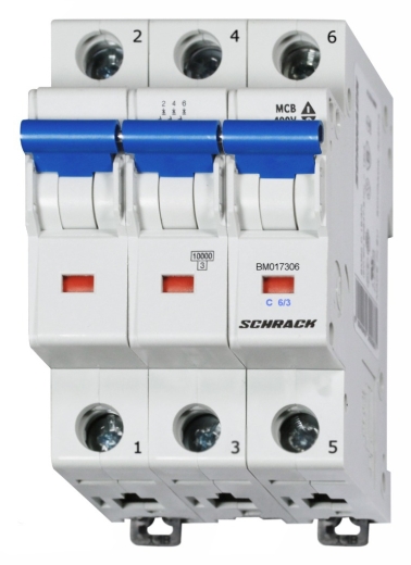 Автоматический выключатель Schrack BM017306 10кА 6А 3P х-ка C - 1