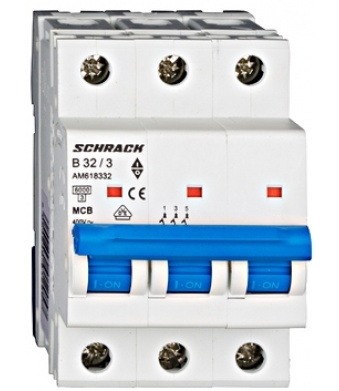 Автоматичний вимикач 32А 3P 6кА х-ка B, Schrack - 1