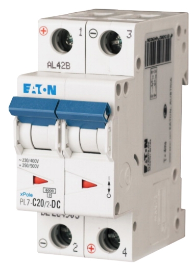 Автоматический выключатель Eaton PL7-C20/2-DC 500В DC 20А C - 1
